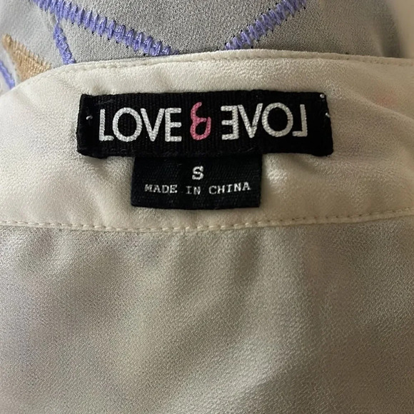 Love & Love ivory embroidered boho style open chiffon duster/kimono/coverup. Sm - Picture 8 of 8